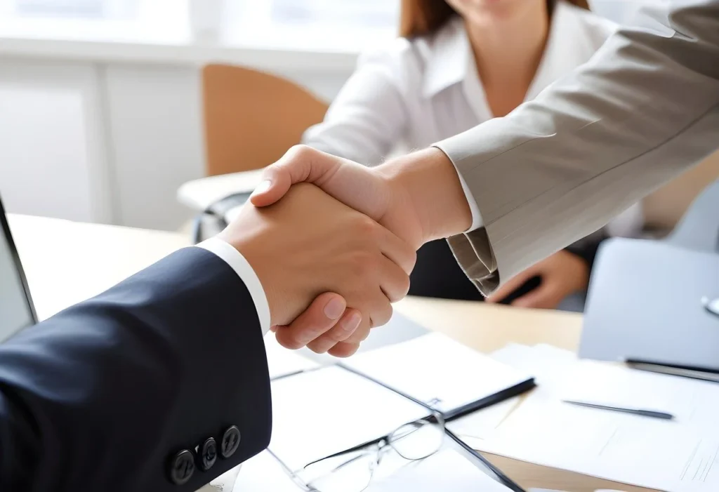 Mergers and Acquisitions - image of business-related handshake