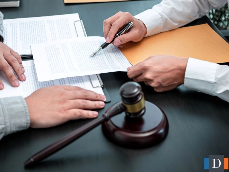 A lawyer explains a document to a client. This image is meant to accompany the page titled Inheritance Dispute Attorney in Cary, NC.