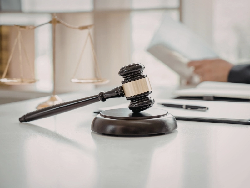 gavel on a lawyer's desk