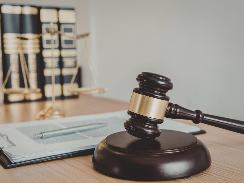 gavel on a lawyer's desk.