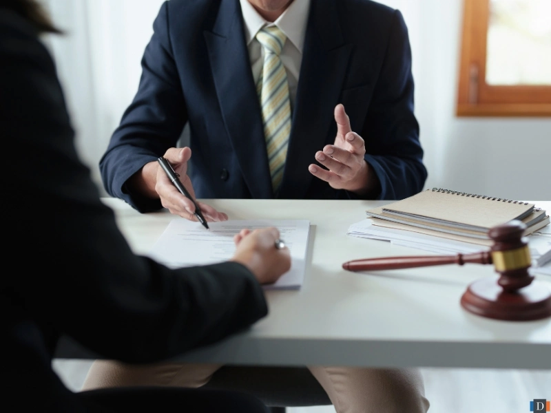 a Cary, NC personal injury lawyer explains subrogation liens to a client.